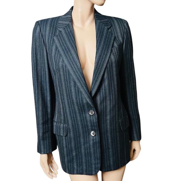 Burberry Vintage 80s Blazer 100% Wool Classic Fit Sz 8 US Made in Italy